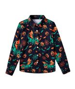 Halloween Dinosaur Shirt Boys 11-12 Long Sleeve Pumpkin Button Up - $101.07 MXN