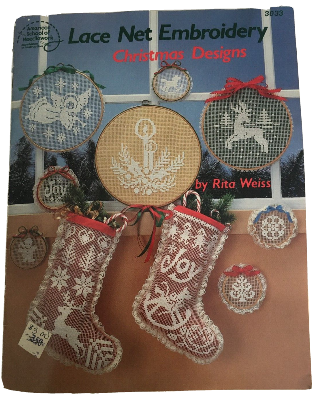 American School of Needlework Lace Net Embroidery Christmas Designs Tree Skirt - $4.99