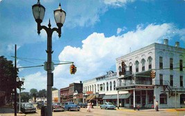 Chicago Street Cars Arlington Hotel Coldwater Michigan 1950s postcard - $6.93