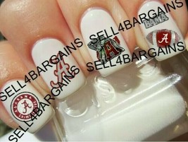 40 University of Alabama SILVER Crimson Tide 5 Different Designs Nail Ar... - $15.99