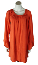 Ruffle Girl Orange Tunic Pullover Dress Top Bell Sleeves Trim Festival New XXL - $41.79