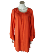 Ruffle Girl Orange Tunic Pullover Dress Top Bell Sleeves Trim Festival N... - £32.86 GBP