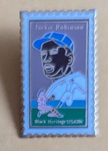 Jackie Robinson Black Heritage Metal Postage Stamp Pin - $4.95