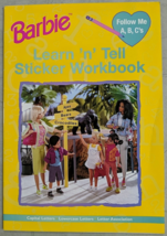 Barbie Learn n Tell Sticker Workbook A B C&#39;s 1999 Softcover Book Unused - $17.81