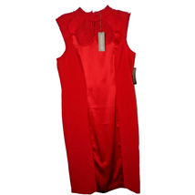 NWT Eva Mendes Red Sleeveless Jacquard Fit Cocktail Dress SZ 12 Holiday ... - $27.89