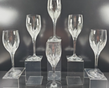 (6) Mikasa Flame D&#39;Amore Water Goblets Set Crystal Clear Cut Etched Stem... - $152.33
