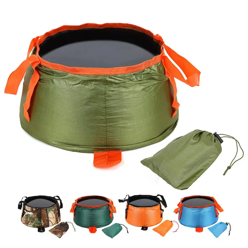 Outdoor Folding Portable Washbasin with Foldable Bucket for Camping Hiking - £15.37 GBP