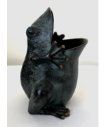 SPI San Pacific International Bronze Metal Frog Open Mouth Vase Figurine... - $105.58 CAD