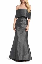 Vince Camuto VC7M4560 Ruched Metallic Knit Off the Shoulder Gown SZ 2 Gu... - £72.58 GBP