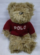 Ralph Lauren Polo Teddy Bear Burgundy Sweater Plush 9&quot; 2002 CUTE - £10.22 GBP