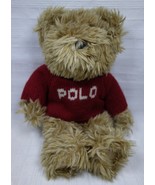 Ralph Lauren Polo Teddy Bear Burgundy Sweater Plush 9&quot; 2002 CUTE - £10.18 GBP