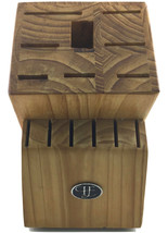 Wood Block Knife Storage Wooden Organizer Knives Scissor Kitchen Holder 14 Slots - £27.35 GBP