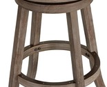 Cortesi Home Piper Backless Swivel Bar Stool in Solid Wood and Beige Fab... - $277.99