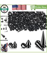 Durable Black Nickel Cone Spikes and Screwback Rivets - 170 Pieces for C... - $37.18 CAD