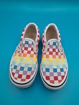 Vans Classic Slip-On Rainbow Checkered Multi-Color Canvas Kids Size 10 - $19.31