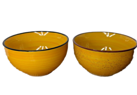 Gibson Home COLOR VIBES Stoneware Yellow Cereal Bowls 5 1/4” Set of 2 - £11.55 GBP