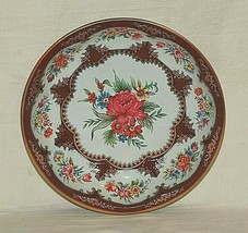 Vintage 1971 Daher Decorated Ware Tin Bowl w Colorful Floral Designs England - £20.90 GBP