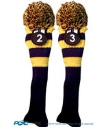 New 2 pc BLUE YELLOW 2 3 retro KNIT Hybrid Rescue golf club headcover He... - $540.87 MXN