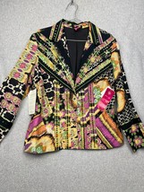 Sandy Starkman Silk blend Blazer Jacket Bead Sequin Art Retro SZ XL Wacky Unique - £51.48 GBP