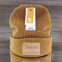 Timberland Hat Beanie Cap Wheat Knit Cuff Logo Patch Outdoor Classic Streetwear! - $30.88