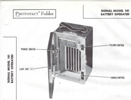 1948 Signal Model 141 Portable AM Tube Radio Sams Photofact Manual Receiver - £8.40 GBP