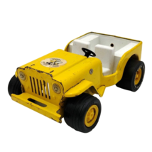 Vintage Tonka Jeep Honey Bucket Pressed Steel Toy Car No Top Yellow 6&quot; Long - £11.86 GBP