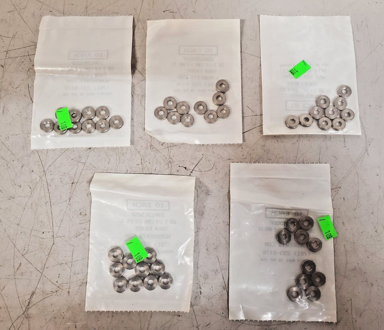 50 Qty. of WJ ROBERTS Round Spacers 10N12R50SP | 192 X 1/8 Long 1/2 RND ... - $40.60
