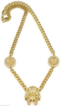 Pharaoh Necklace &amp; Pyramids New Iced Out Pendant &amp; 25.5 Inch 10mm Link Egyptian - £21.64 GBP