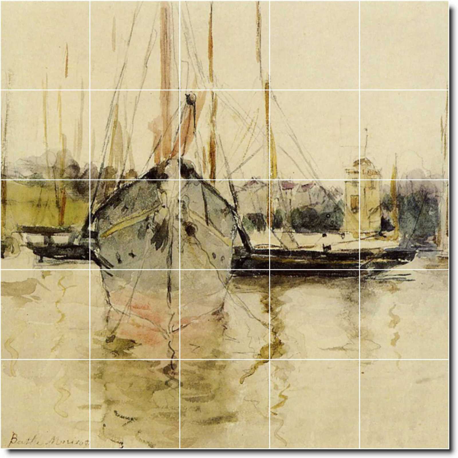 Morisot berthe boats entry to the medina in the isle of wight 5x5