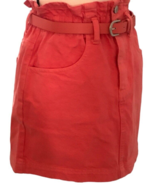 Forever 21 Womens Denim Skirt Size S Coral Belted Pockets - £12.41 GBP