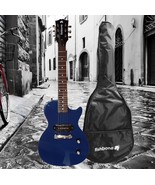 fishbone LP Jr. Blue 32.5&quot; 3/4 Size Electric Guitar+Gig Bag,Cable,Strap ... - £94.31 GBP