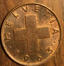 1963 Switzerland 1 Rappen Helvetia Coin - £1.19 GBP