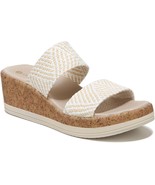 New BZees Women&#39;s Resort Wedge Slide Sandals White/Natural Raffia Size 11M - $79.19