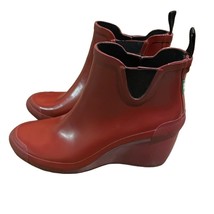 Cougar Red Rubber Wedge Chelsea Rain Boots Womens Size 9M - £27.65 GBP