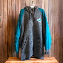 MIAMI DOLPHINS Thick Sherpa Lined Hooded Jacket Full Zip Hoody Sewn Logo 5X - $72.37