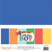 Echo Park Double-Sided Solid Cardstock 12"X12" 6/Pkg-Make A Wish Birthday Boy, 6 - $23.68