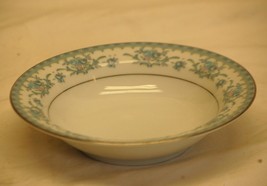 Cahill Diplomat Sango Rim Fruit Dessert Bowl Pale Blue Floral Platinum Trim - $12.86