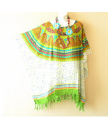 KG34 Floral Gecko Batik Plus Poncho Caftan Hippie Tunic Blouse Top up to 5X - $24.90
