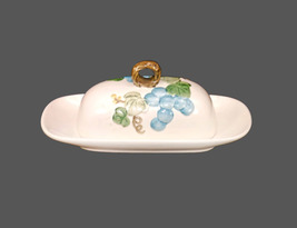 Metlox Sculptured Grape covered butter dish. Poppytrail Vernon stoneware... - $58.74