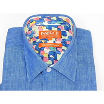Men Premium Quality Soft Linen Sports Shirt By INSERCH Short Sleeves SS717 Blue image 6