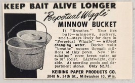 1952 Print Ad Perpetual Wiggle Minnow Buckets Keiding Paper Milwaukee,Wisconsin - £6.60 GBP