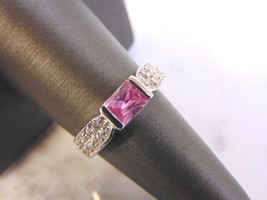 Womens Vintage Estate Sterling Silver Rose Quartz Ring 4.0g E4492 - £20.09 GBP