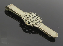 925 Sterling Silver - Vintage Etched Swirl Detail Dark Tone Tie Clip - T... - £27.16 GBP