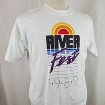 Vintage Riverfest 1989 Boat Races T-Shirt Large Single Stitch Deadstock 80s USA - $34.99