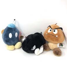 Set of 3 Super Mario - Goomba, Bullet Bill and Bob-omb Plush 5-6” New - £19.94 GBP