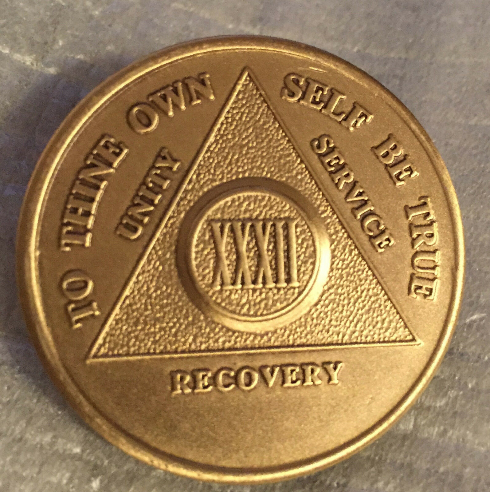 Alcoholics Anonymous 32 Year Recovery Coin Chip Medallion Medal Token AA... - $1.70