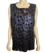 NWT RSVP by Talbots Women's Blue Sequined Sleeveless Top Size 3X - €32,38 EUR
