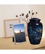 Blooming Fairy Large Flowers Urn ,10 inch Blue Urn For Human Ashes Funeral Women - $89.99