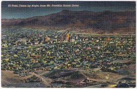 Postcard El Paso Texas At Night From Mt Franklin Scenic Drive - £3.85 GBP