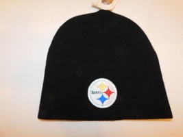 Pittsburgh Steelers Team Black Beanie knit skull cap One Size Black wint... - £14.34 GBP